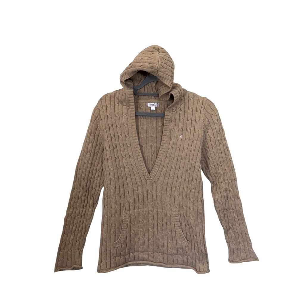 Old Navy Tan Y2K Cable Knit Hoodie Knit Sweater, XL